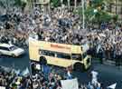 Sheffield Wednesday FC return to Sheffield following their F.A. Cup final defeat to Arsenal