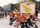 Parade by Sheffield Hillsborough Eagles FC to celebrate Euro 96