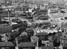 View of City Centre from Hyde Park Flats showing (top left) Pond Street Royal Mail sorting office and Top Rank nightclub and (right) Castle Market