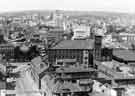 View from Park Hill showing Broad Street, Sheffield Cathedral, F.W.Woolworth's (centre), Castle Market and the Wharf Street Goods Depot