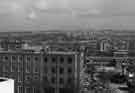 View across the city from Whitham Road showing (background) Norfolk Park flats, (centre right) the construction of the Charles Clifford Dental Hospital and Tree Root Walk (left) the Weston Park Cancer Hospital