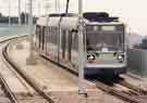 Supertram on test run above Castle College