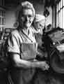 View: s42809 Buffer girl, Mrs K. Birkinshaw of Roberts and Belk Ltd., silversmiths, Furnival Works, Furnival Street electro plate manufacturers, Broomhall Street and Clarence Street 