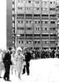 View: s43031 Elizabeth, Queen Mother opening Hyde Park Flats showing (right) Lord Mayor, Alderman Lionel Stephen Edward Farris