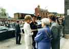Diana, Princess of Wales outside the Jessop Hospital for Women, Leavygreave Road showing (centre) Councillor Doris Askham, Lord Mayor