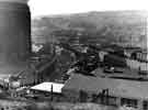 View of Neepsend over Fairfield Road showing (left) gas holder for Neepsend Gas Works