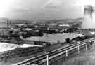 View of Neepsend looking south west from the railway showing Neepsend Gas Works and cooling towers (right)