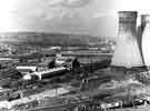 View of Neepsend looking south west from the railway showing Neepsend Gas Works and cooling towers (right)