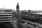 View from City Hall over Barker's Pool and Town Hall Square showing (left) New Oxford House Offices and (centre) Town Hall