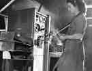 View: s43248 Handles and knife blades being fused by electronic induction heating, F.A. Kirk (Cutlers) Ltd., Liverpool Street, Attercliffe 