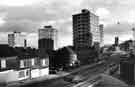 Netherthorpe Flats showing (centre right) Brook Hill roundabout and (foreground) Bolsover Street