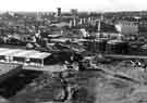View over Netherthorpe and Upperthorpe from Parkwood Springs showing (top left) Netherthorpe Flats, (top right) Kelvin Flats, (centre) Martin Street flats and (right) Neepsend gas holders