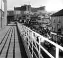 View from Market Gallery of the construction of Hyde Park flats showing (right) Norfolk Arms public house, Dixon Lane View from Market Gallery of the construction of Hyde Park flats showing (right) Norfolk Arms public house, Dixon Lane
