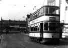 View: s43548 Tram No.265 on Staniforth Road showing Attercliffe Road (background)