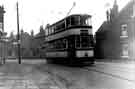 Tram No.222 at junction of Abbeydale Road and Staveley Road, Sharrow Tram No.222 at junction of Abbeydale Road and Staveley Road, Sharrow