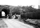 Johnny Cordells Lane, Beighton showing tractor going into Brookhouse coke ovens Johnny Cordells Lane, Beighton showing tractor going into Brookhouse coke ovens