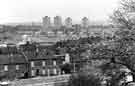 Upperthorpe looking towards (centre) Woodside Flats showing (foreground) boarded up terrace houses