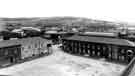 View from the clock tower over the artillery parade ground, Hillsborough Barracks towards Neepsend and Parkwood Springs showing (centre) Penistone Road