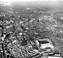 Highfield showing (bottom left) London Road; (centre left) Manpower Services Commission offices; and, (centre) Bramall Lane football ground