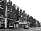 Shops on Ecclesall Road showing J.Thorpe, turf accountant (No,102)