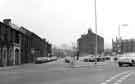 Junction of (foreground) Eyre Street and (left) Hereford Street showing W.A.Tyzack and Co. Ltd., Stella Works and (right) St. Mary C. of E. Church, Bramall Lane