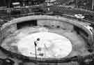 Construction of Castle Square showing (top) the junction with Angel Street