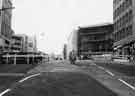 Construction of Castle Square from Angel Street showing (centre right) construction of Walsh's department store