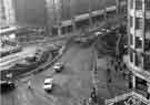 View of the construction of Castle Square showing (top centre) construction of J. Walsh and Co., department store, High Street