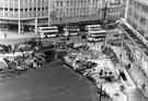 View of the construction of Castle Square showing (top) shops on High Street, Nos. 51 - 57 Peter Robinson Ltd., fashion department store and Nos. 59 - 65 C. and A. Modes Ltd., department store View of the construction of Castle Square showing (top) shops on High Street, Nos. 51 - 57 Peter Robinson Ltd., fashion department store and Nos. 59 - 65 C. and A. Modes Ltd., department store