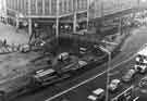 View of the construction of Castle Square showing (top left) Nos. 51 - 57 Peter Robinson Ltd., fashion department store, and (right) Nos. 59 - 65 C.and A. Modes Ltd.,department store, High Street View of the construction of Castle Square showing (top left) Nos. 51 - 57 Peter Robinson Ltd., fashion department store, and (right) Nos. 59 - 65 C.and A. Modes Ltd.,department store, High Street