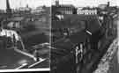 Elevated view of Cambridge Street and Division Street, taken from Cole Brothers car park showing (bottom centre) The Sportsman Inn and (top left) St. Matthew's Church in background