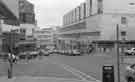Junction of (centre) Cambridge Street, (immediate left) Cross Burgess Street  and (centre left) Charles Street showing (centre right) the Northern Rock Building Society