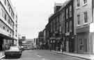 Cambridge Street showing (centre) No.16 Faulkners Billiards Hall above the Nameless Restaurant and (left) Cole Brothers