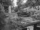 Ewden Bridge, Mortimer Road, Upper Ewden Valley showing reconstruction of the north abutment