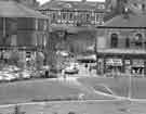 View: s44649 View from Devonshire Green of junction of Devonshire Street and Broomhall Street showing (left) No.150 Mr.Kites Celebrated Wine Bar and Bistro Restaurant and (right) Sheffield Combined Charities shop