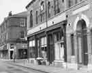 Devonshire Street showing (left) No.150 Mr. Kites Celebrated Wine Bar and Bistro Restaurant at the junction with Broomhall Street and (centre) Sheffield Combined Charities shop