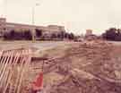 Construction of Hanover Way as a dual carriageway showing (left) Broomhall flats