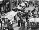 Market stalls outside the Castle Market, Exchange Street