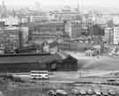 View: s44742 Sheaf Street showing (bottom left) George Senior and Sons Ltd., steel manufacturers, Ponds Forge Works, (centre left) Heriot House and (centre) the General Post Office