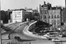 Commercial Street from Park Square roundabout showing (left) N. 14 Barclays Bank, (top right) Gas Company Offices and (bottom right) car park off Shude Hill Commercial Street from Park Square roundabout showing (left) N. 14 Barclays Bank, (top right) Gas Company Offices and (bottom right) car park off Shude Hill