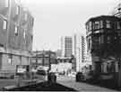 View from Peace Gardens of Norfolk Street showing (left) Town Hall extension (also known as theEgg Box), (centre) Redvers House and Direct Supplies Cash and Carry and (right) Army and General Stores Ltd., No.172 Norfolk Street