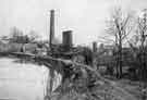 Tyzack's Dam looking towards Abbeydale Works, former premises of W. Tyzack, Sons and Turner Ltd., manufacturers of files, saws, scythes etc., prior to restoration and becoming Abbeydale Industrial Hamlet Museum
