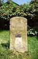 Original mile stone c.1758 at The Crofts in Hathersage village on the old Sheffield - Chapel-en-le-Frith turnpike