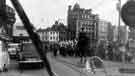 View: s45168 Parade of the Royal Horse Guards marching band, Pinstone Street, c.1955
