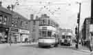 Tram No. 280 on Langsett Road, Hillsborough showing shops (l. to r.) No. 574 Meadow Dairy Co. Ltd., Nos. 572 - 576 Wm. Timpson Ltd., shoe shop and No. 568 Burgess and Co., tailors Tram No. 280 on Langsett Road, Hillsborough showing shops (l. to r.) No. 574 Meadow Dairy Co. Ltd., Nos. 572 - 576 Wm. Timpson Ltd., shoe shop and No. 568 Burgess and Co., tailors