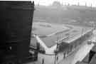 View from the Town Hall of St. Paul's Gardens (latterly the Peace Gardens) showing (right) bus shelters on Pinstone Street and (top) St. Paul's Parade c.1955 View from the Town Hall of St. Paul's Gardens (latterly the Peace Gardens) showing (right) bus shelters on Pinstone Street and (top) St. Paul's Parade c.1955