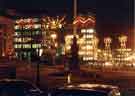 Christmas lights in Barkers Pool showing (left) Fountain Precinct offices (top centre) New Oxford House offices and (foreground)
