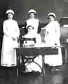 Staff of the sewing room during World War One at Middlewood Hospital