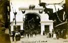 Decorative arch, Commercial Street, to celebrate the royal visit of King Edward VII and Queen Alexandra 