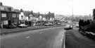 Shops on Chesterfield Road at junction with Abbey Lane (centre), Meadowhead showing (left to right) National Westminster Bank; J.Holmes and Son Ltd, electrical contractors and Sanders Insurance Brokers